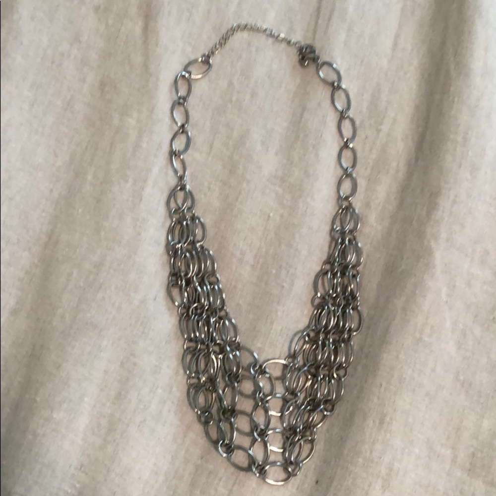 Silver statement necklace